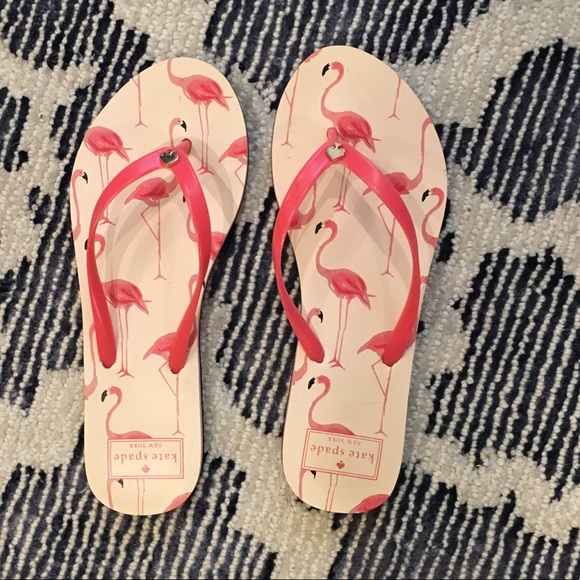kate spade flip flops flamingo